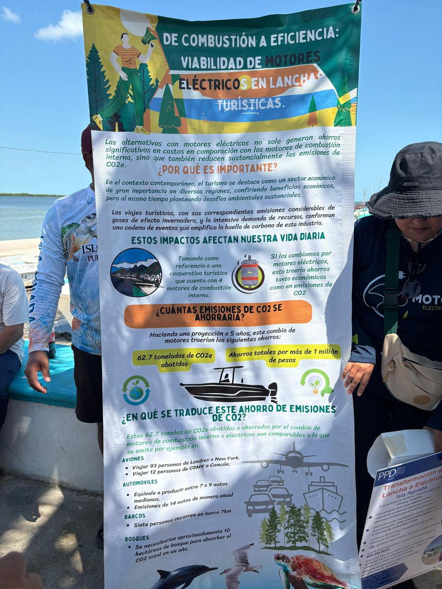 GSandovalSalas's tweet photo. En Quintana Roo visitamos iniciativas impulsadas por el @PNUD_Mexico que promueven la transición de motores de combustión a eléctricos en embarcaciones turísticas.
Estas acciones contribuyen a reducir la huella de carbono del sector y fortalecen un modelo de desarrollo más sostenible. 🌿