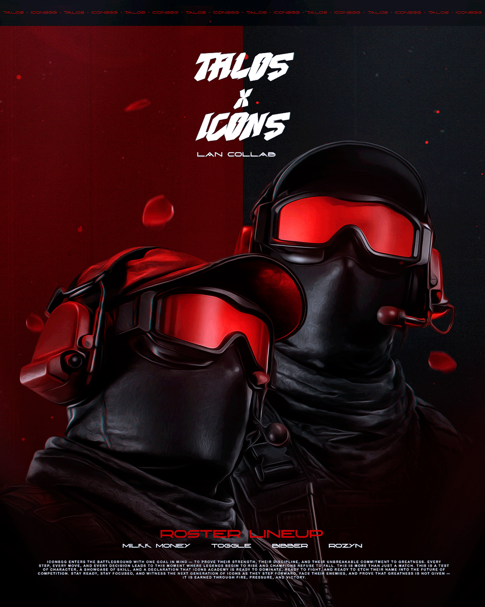 ICONsgg_'s tweet photo. TALOS X ICONS
-@9Rxzyn 
-@_Bibber_
-@IToggletv 
-@Milkk_Money 

-Special shoutout @Talos365
Icons Aren’t Born — They’re Made. https://t.co/PMR0hMxtLC