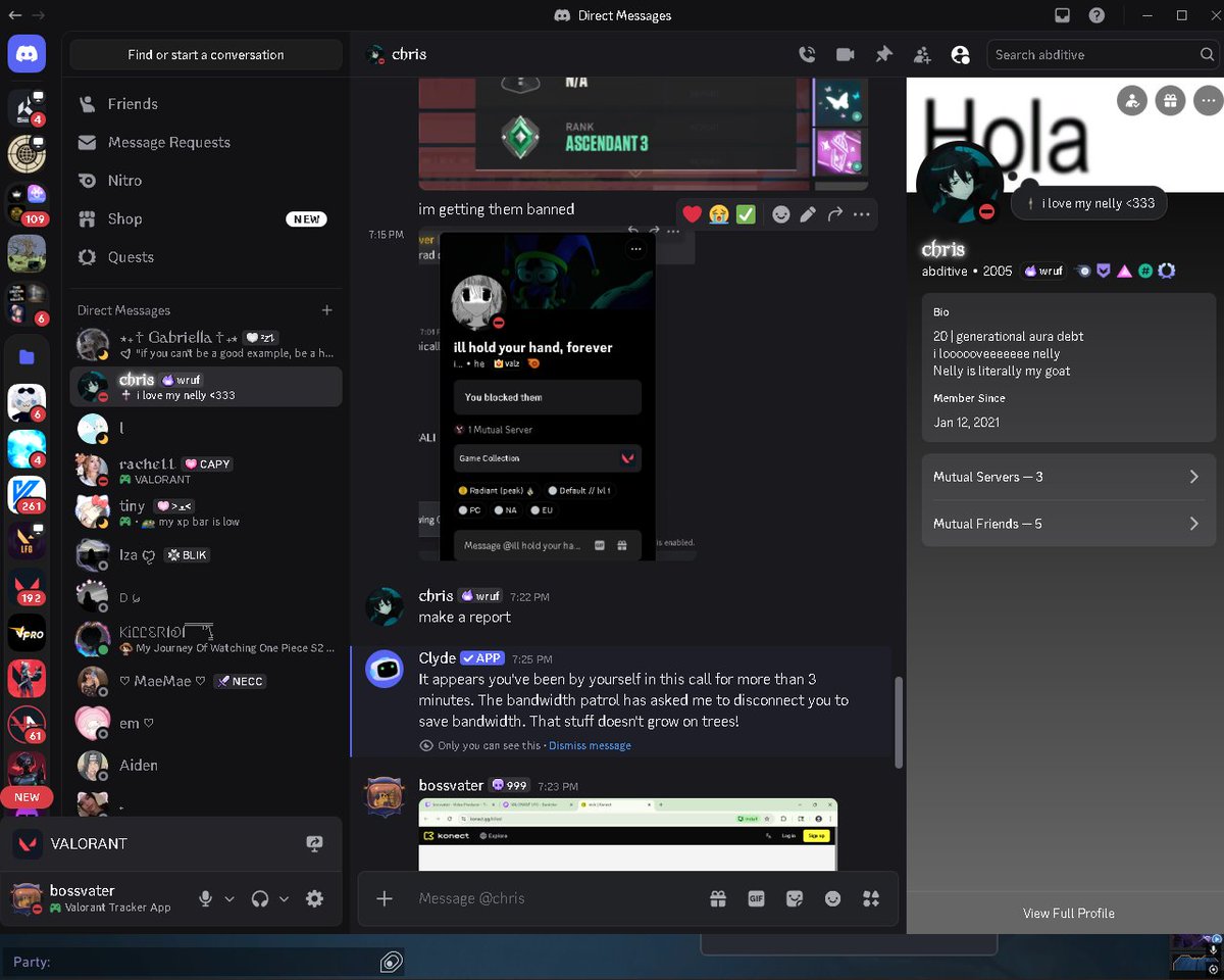 bossvater's tweet photo. so i was streaming. i joined this guy it was normal and then randomaly he started saying slurs. he knew i was streaming. he then got his friends to join and also say repeated slurs i have it all on video. i have 2 of their mains. plz help me get them banned! https://t.co/eaI5QFcCAX