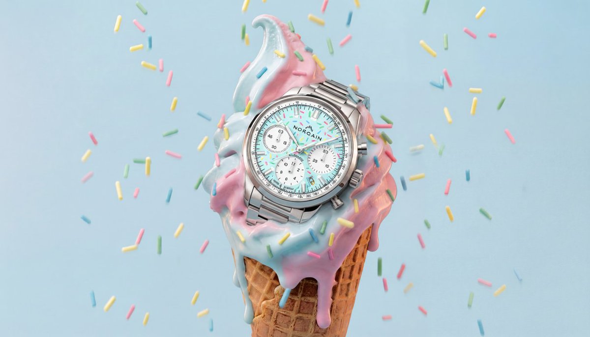 WATCHESPEDIA's tweet image. NORQAIN / FREEDOM CHRONO ENJOY LIFE “SPRINKLES”

40mm steel chrono, “Strawberry” or “Blue Raspberry” dials with blue-glow sprinkles. Weekly ice-cream date detail.

#FreedomChrono #Sprinkles