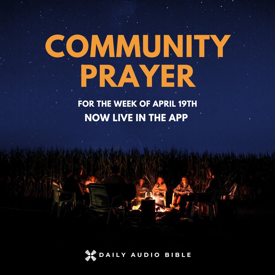 DailyAudioBible's tweet photo. This week’s Community Prayer episode is a powerful reminder of what it means to belong. Voices from across the world joining together, praying, encouraging, and lifting each other up.

Listen now in the DAB app.

#DailyAudioBible #DABCommunity #DABFamily #BibleInAYear https://t.co/bL2JbV1z9b