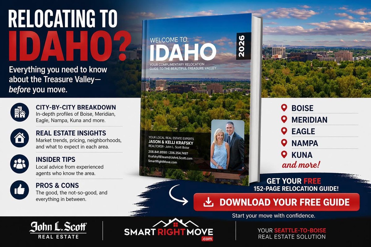 Thinking about moving to Idaho? 🏔️
Discover what life is really like in the Treasure Valley before you make the move. Our FREE Idaho Relocation Guide breaks down the cities, towns, lifestyle, housing, and insider tips you need to know.📍bit.ly/smartrightmove