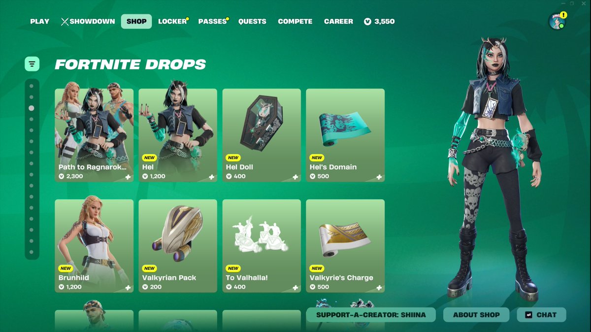ShiinaBR's tweet photo. NEW PATH TO RAGNAROK BUNDLE FOR 2,300 V-BUCKS

GET THEM HERE: https://t.co/cohHyxyDyN

Use Code "Shiina" to support me, thank you!! ❤️ #EpicPartner https://t.co/gEjyN5tRs9