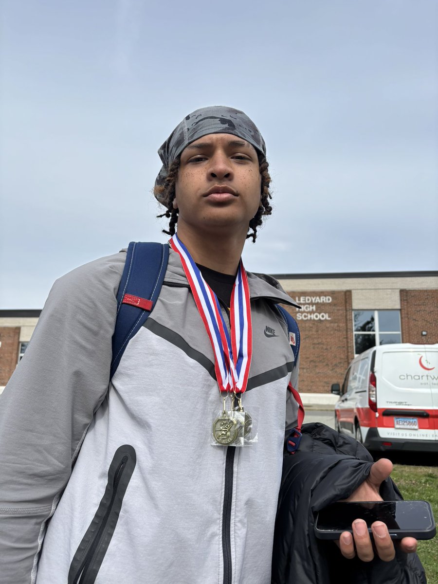 TitusStreckfuss's tweet photo. Got 3 gold medals today 1st in the 4x1 and for 2 for 1st in javelin with 161β9 FT
@CoachSerricchio @GAINSportsLLC @CoachKoryWhite @ScoutingNE @LANCEOSRN @sixstarfootball @LedyardFootball #Grinding #ct #cthsfb #classof2028 #AGTG #workinprogress #d1 #highschooler #Lightweight https://t.co/dBcMEHHjCT