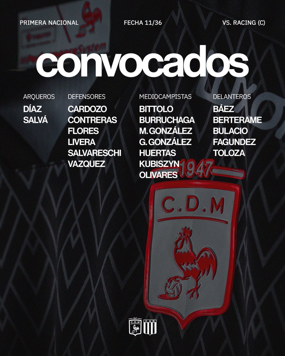 depmoronoficial's tweet photo. 𝑪𝒐𝒏𝒗𝒐𝒄𝒂𝒅𝒐𝒔

✅ Estos son los jugadores convocados por Walter Nicolás Otta para enfrentar a Racing (C), mañana desde las 15.

#SomosElOeste🐓 https://t.co/h7jG9ZtzOw