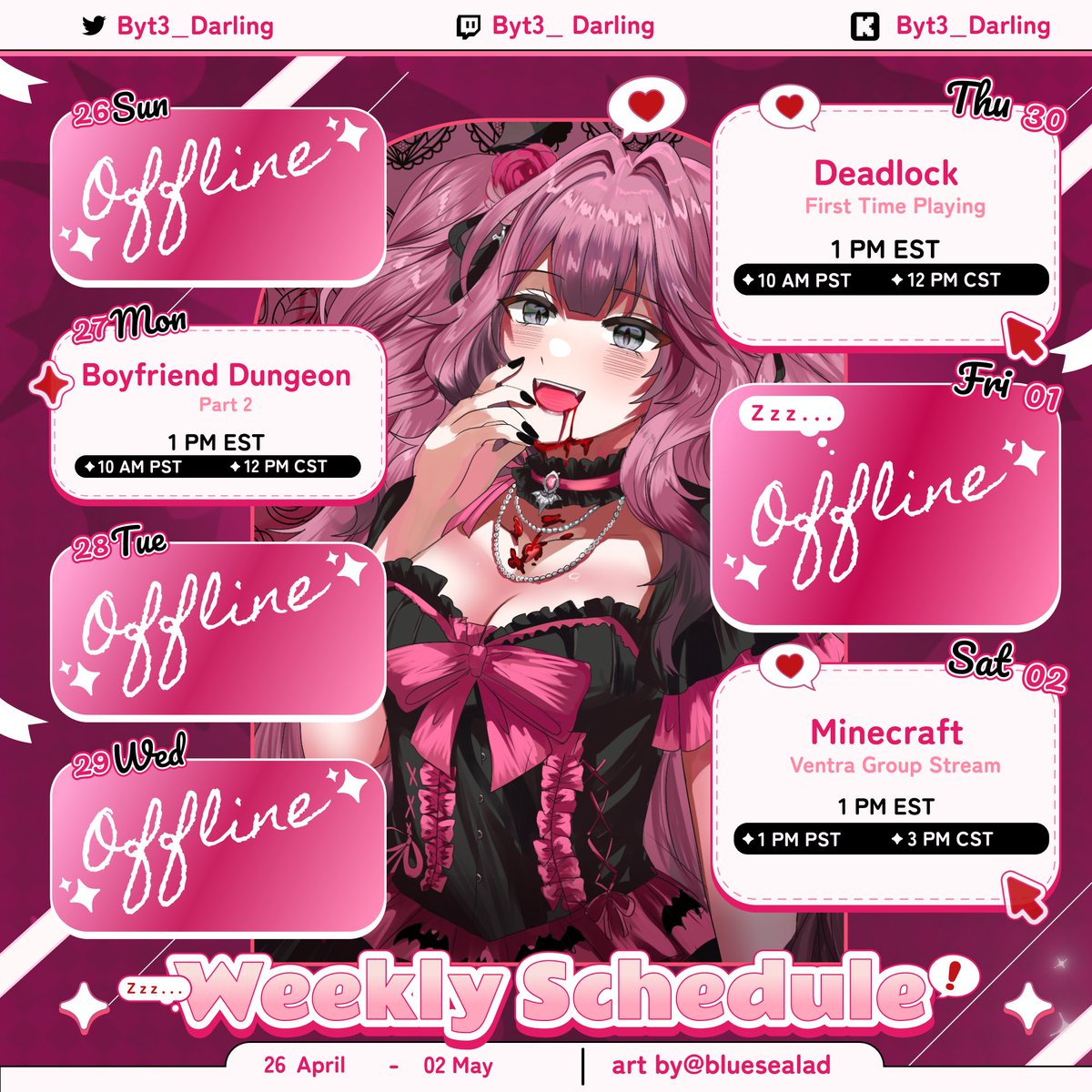 Byt3_Darling's tweet photo. See you there Darlings🩷
Twitch: https://t.co/OqN16GJB2u
Kick: https://t.co/wYPLzRXtnH https://t.co/zomJcPRUuj