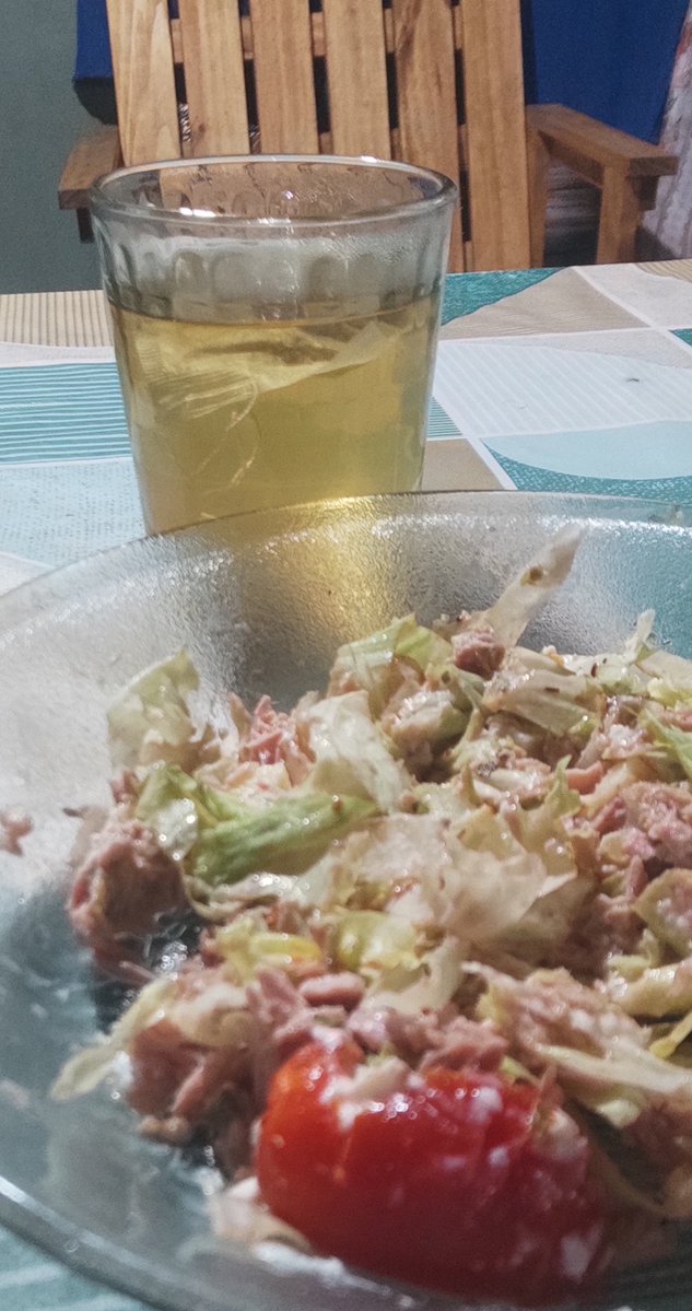 a lettuce, cream cheese and tuna salad hehe with two cherry tomatoooooekes:333 I'm going for a bike ride later