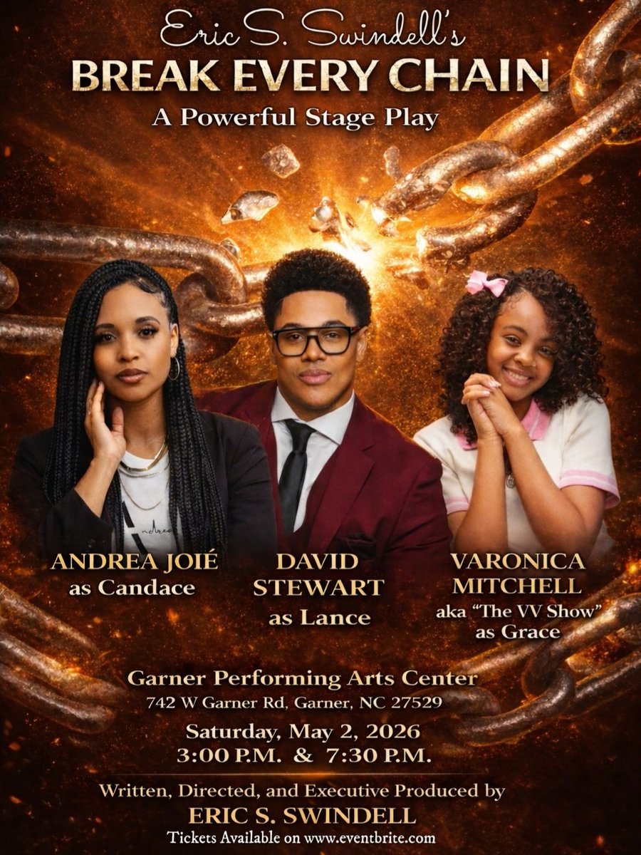 _EricSSwindell's tweet photo. Get your tickets to Eric S. Swindell's BREAK EVERY CHAIN (Stage Play) 

CLICK THE LINK BELOW FOR TICKETS:
https://t.co/v2NnoOXRz8
•
#Actor #Writer #Director #ExcutiveProduced #StagePlay #Theater #Comedy #Drama #Highlight #Trending #Entertainment #Viral #TylerPerry #TheVVShow https://t.co/oWLxQe2fAw