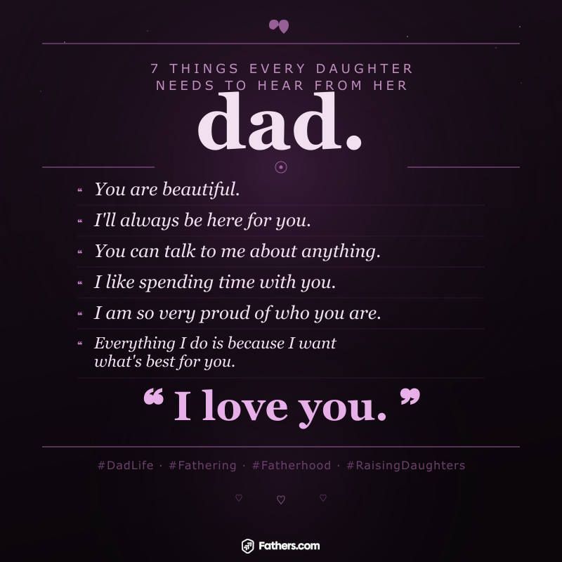 NCF4Dads's tweet image. #Dads, your #daughter needs to hear these things — from you, regularly, and like you mean it. Don't assume she knows. Say it out loud. 🤍
#DadLife #Fathering #Fatherhood #RaisingDaughters #DadAndDaughter