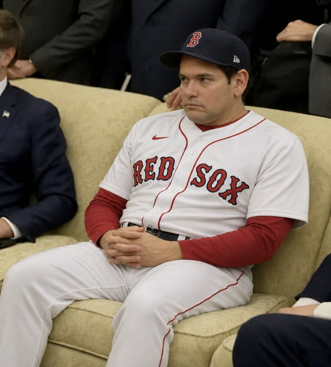 DerekLersch's tweet photo. @stoolpresidente Marco Rubio realizing he’s got to be the manager of the Boston Red Sox https://t.co/AJw8iqPf3A