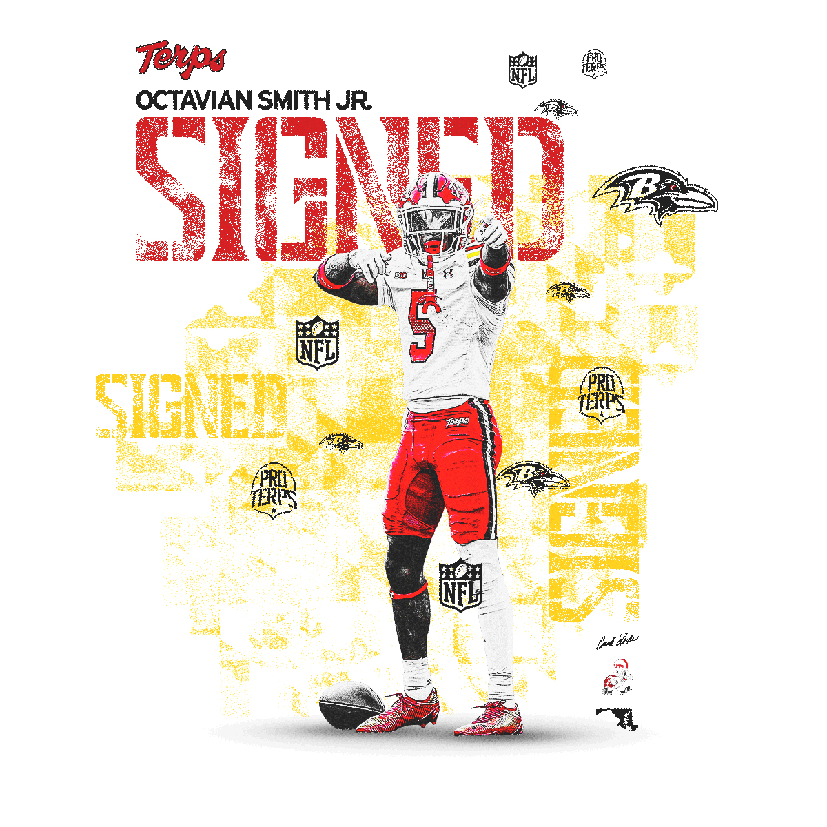 TerpsFootball's tweet photo. Staying home 🏠

@octaviansmithjr has signed with the @Ravens as an undrafted free agent. https://t.co/oREHZ3T7De