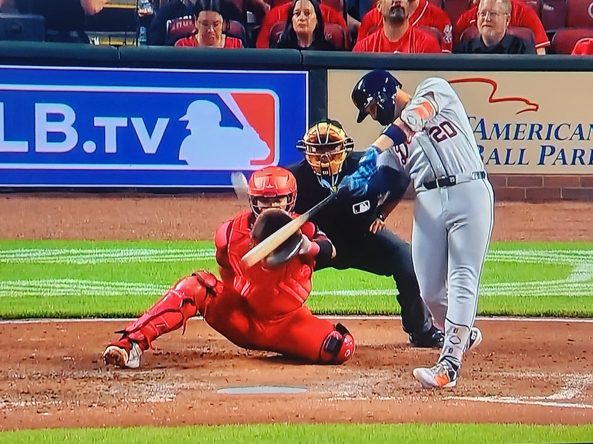 dclynick66's tweet photo. Spencer Torkelson has now hit a Home Run in four consecutive games!!! 👍 

Reds 6
Tigers 2
4th Inning
#Tork #DNMW https://t.co/Aifjzqn7cq