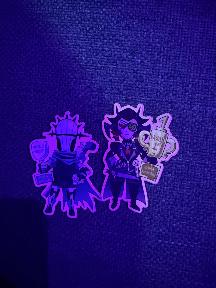 jeslach's tweet photo. aw shit i can’t believe i found @SomaDaGoat (and @skullvolver in sticker form) https://t.co/L21MwregQG