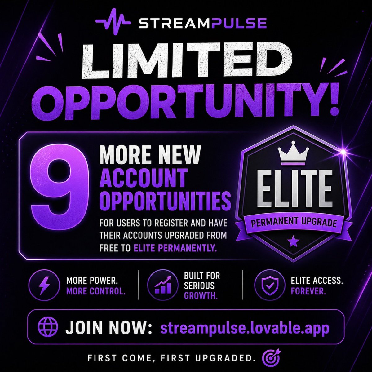 streampulseai's tweet image. 9 more spots!! 😉 Get them while they are available. 

#kick #kickstreamer #twitch #twitchstreamer #streamers