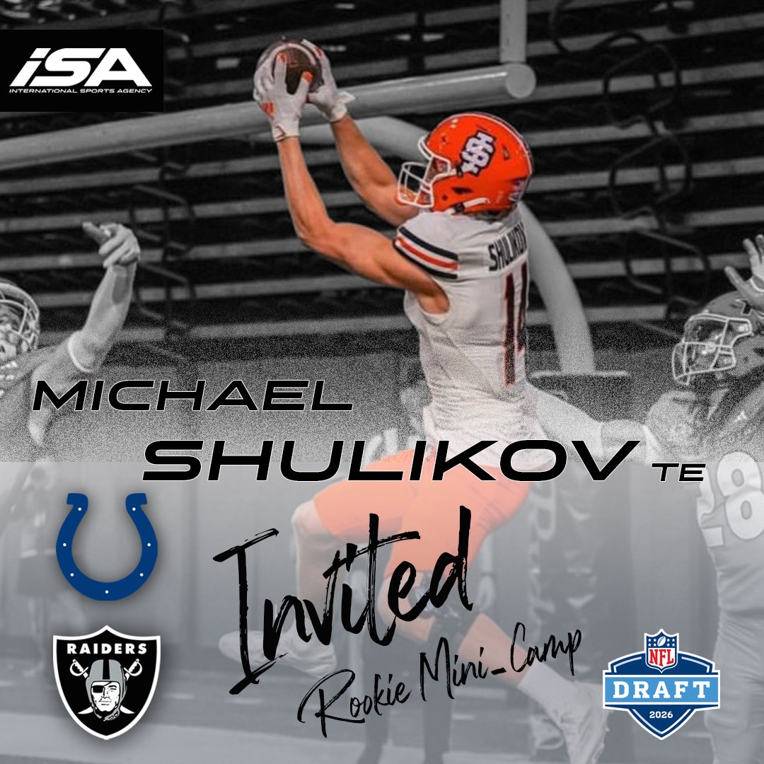 isa_management's tweet image. Congratulations @BengalGridiron TE Michael Shulikov @MShulikov has multiple invitations to #NFL Rookie Mini-Camps @Colts @Raiders #Opportunity #TheJourneyContinues #ISAFamily