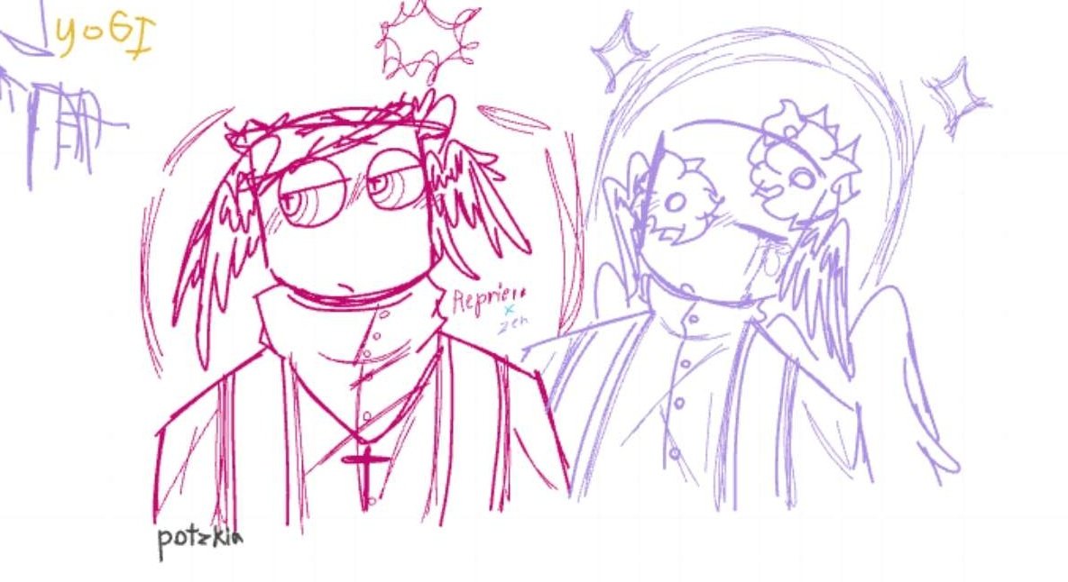 potzkia_'s tweet image. Zen x Reprieve, giggles- #graceroblox #idkrandom #doodles #johnzen #johnreprieve @quiltedsurvey we have a peak matching bro 🥺