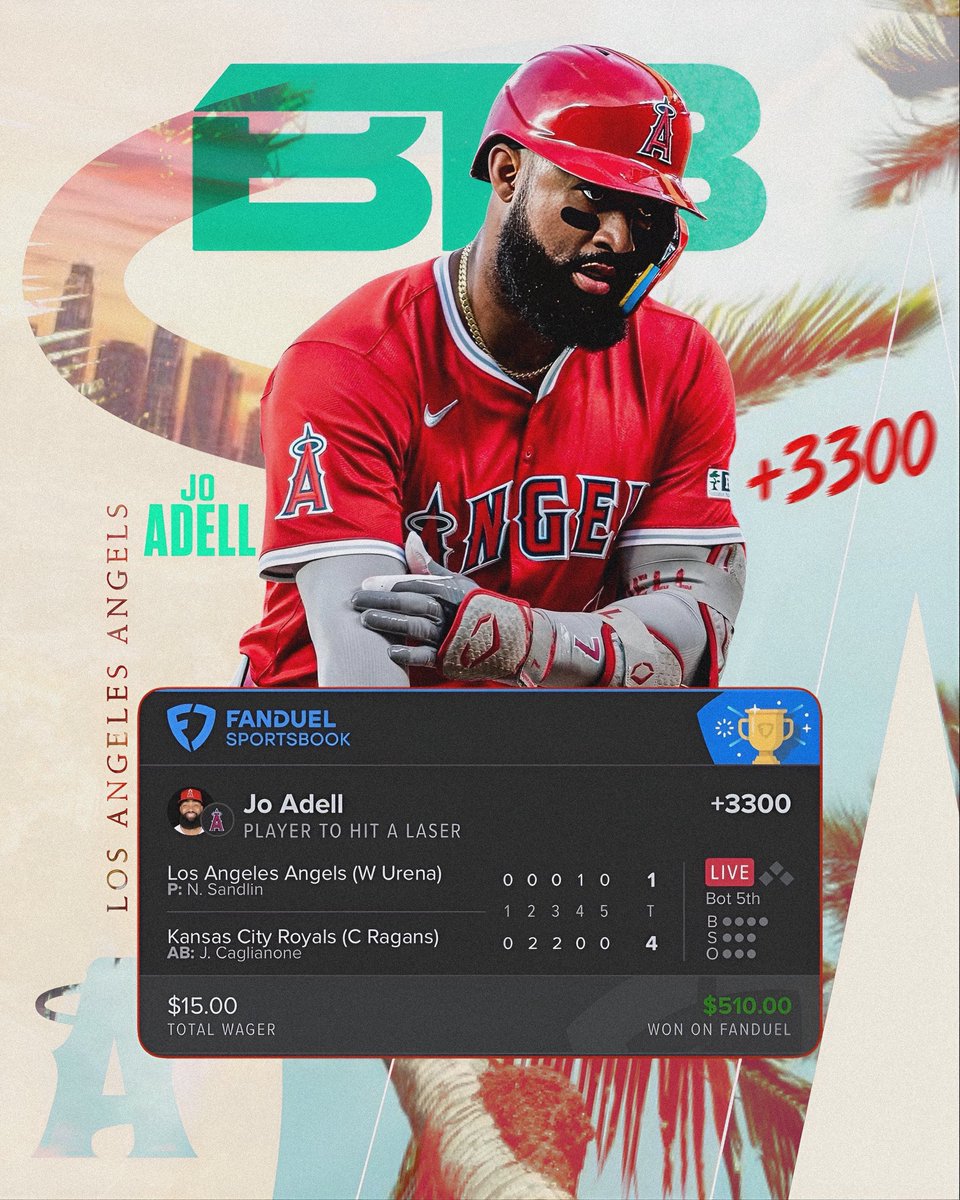 BTBSupport's tweet photo. Jo Adell BANGGGG 💥💥

(@ExpectedSloth) 🦥 

+3300✅

$15 👉 $510 💰💰 

Another LASER from Sloth 🔥🔥 

🔗 https://t.co/YDd6W3qTfJ https://t.co/B6KsBSBgI2