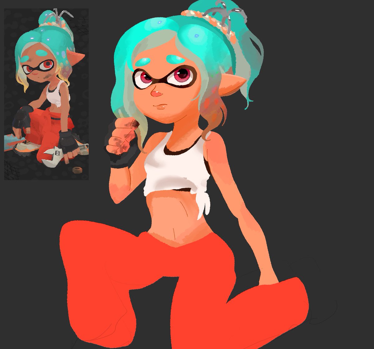 Vamp88889's tweet image. Sketches I did #splatoon #splatoonraiders #mechanic #deepcut