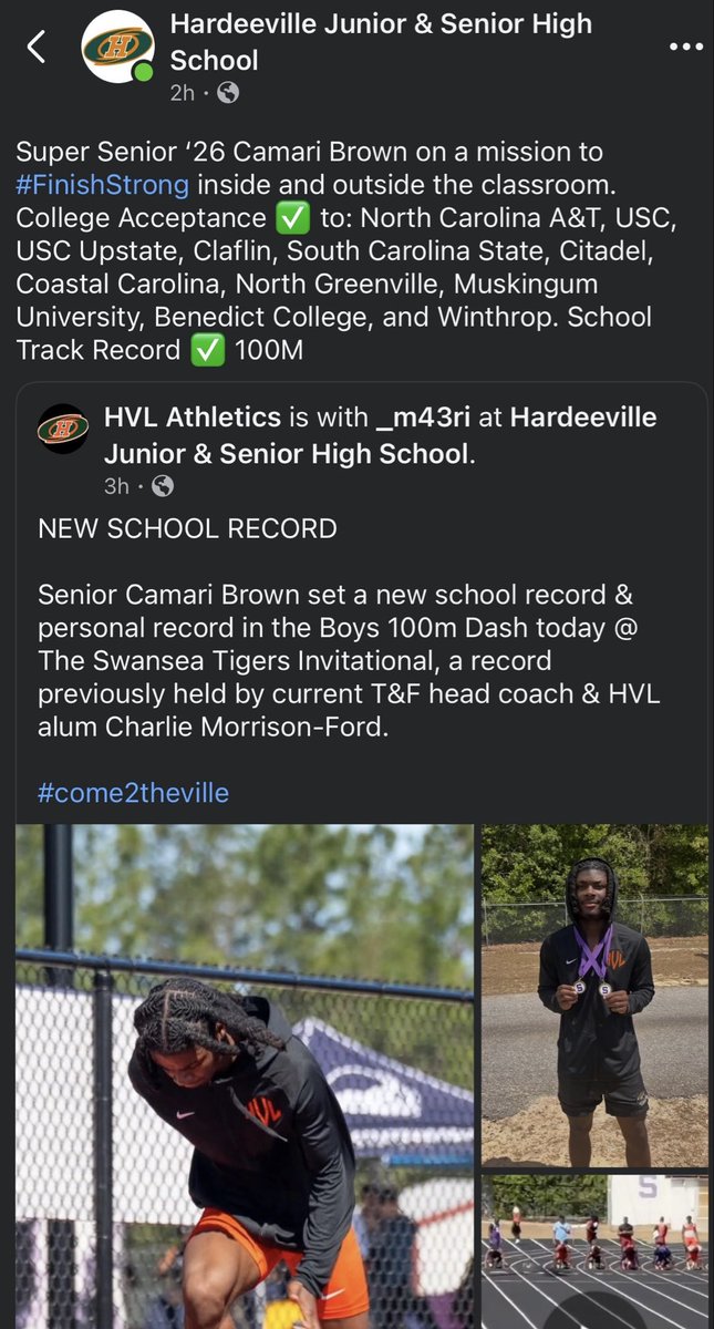 blakeraley's tweet photo. @CamariB8 #Unsigned26 Still working  for team goals leads to late season PR’s. Post season is your time CB! Good luck next week at Regions #Defending1A200MLowerStateChamp https://t.co/l5LzFhSBk7