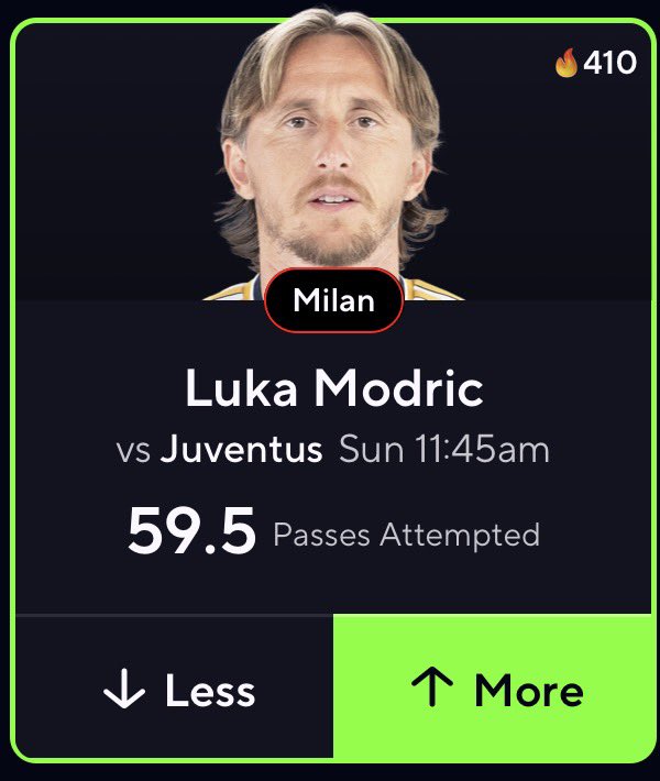 FreezyBets's tweet photo. SOCCER POTD 💰🔥

Luka Modric o59.5 Passes

WE HAVE A 42-5 POTD RECORD (THE BEST RECORD ON X) 👀🍝

We the real deal… everyone else just cap at this point 😂

❤️ + ♻️ if you’re tailing! I’ll pay for your losses if it misses 💰✅

#SoccerPOTD #GamblingX #PrizePicks https://t.co/L1hrSFkwFZ