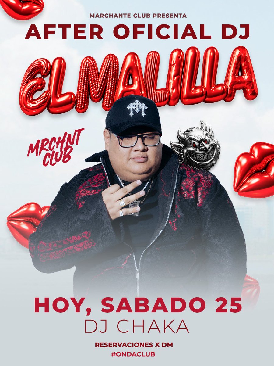 🔥💋 𝘼𝙁𝙏𝙀𝙍 𝙊𝙁𝙄𝘾𝙄𝘼𝙇 𝘿𝙅 𝙈𝘼𝙇𝙄𝙇𝙇𝘼 💋🔥

Mi people que no se raja y les encanta el coto, nos vemos al ratón vaquero con el 𝘼𝙁𝙏𝙀𝙍 𝙊𝙁𝙄𝘾𝙄𝘼𝙇 𝘿𝙅 𝙈𝘼𝙇𝙄𝙇𝙇𝘼  @diego_djchk pa’ que le caigan en fa’ después del concierto 🚨💥

#OndaClub