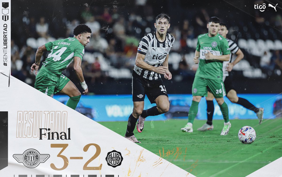Libertad_Guma's tweet image. ➡️ FECHA 18 || TORNEO APERTURA

🕥 ¡Final de encuentro!

#LIBERTAD 3-2 Olimpia  

#VamosGUMA