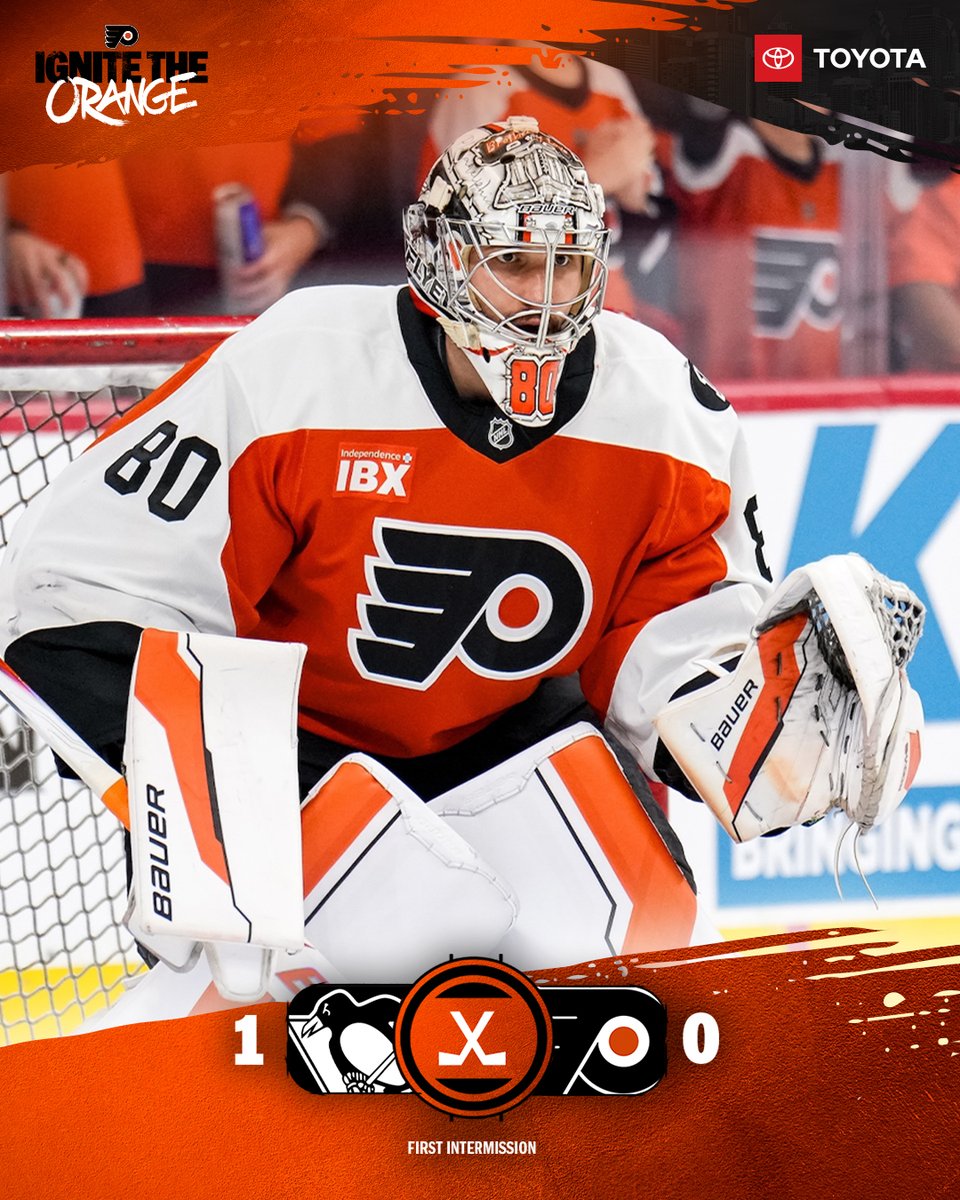 NHLFlyers's tweet image. Down one after one. SOG are 9-5 in our favor. 

#IgniteTheOrange | @Toyota