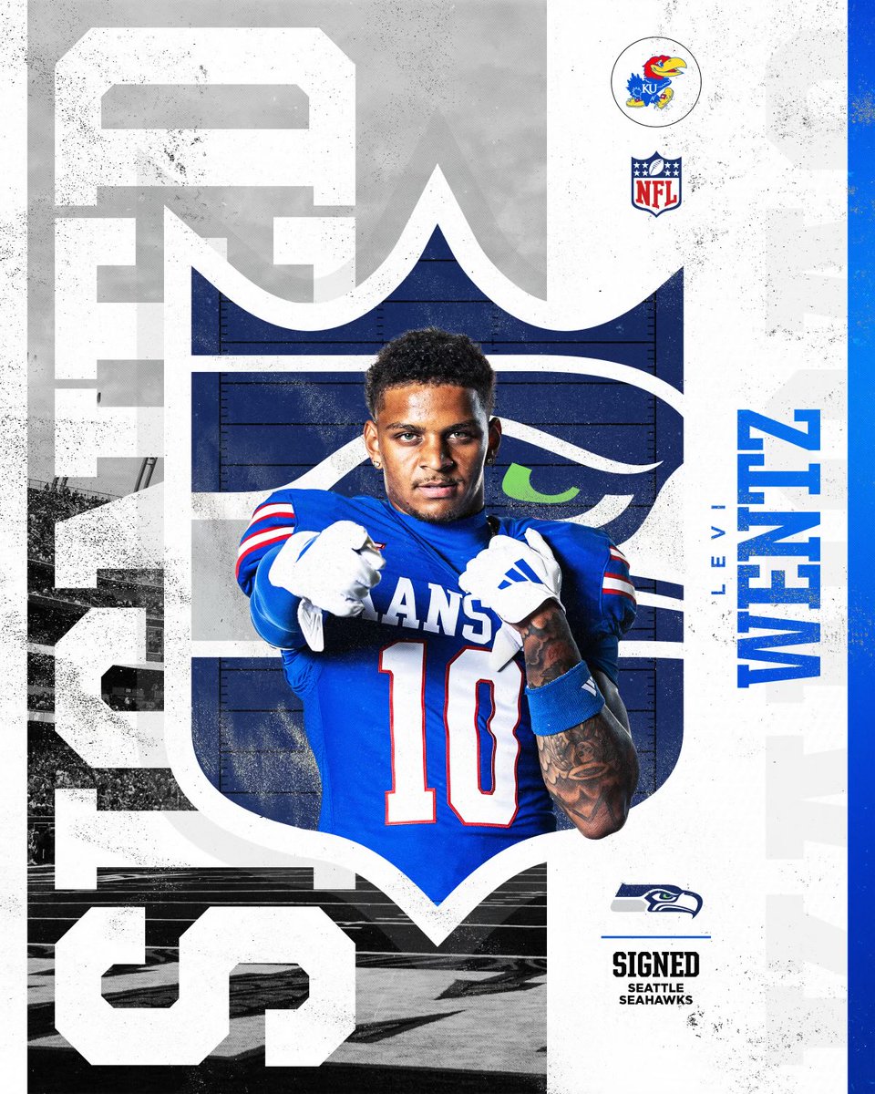 KU_Football's tweet image. .@LeviWentz is Seattle BOUND 🔵🟢

#RockChalk x @Seahawks