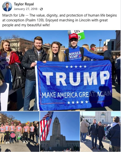 btmikk's tweet photo. To be clear. 

Taylor Royal donors are running ads to Dems lying about how moderate he is and comparing Jess Goldoni to Trump. 

But the first images are of the mail piece Royal sends Repubs supporting vouchers, defunding public schools and promoting Trump. 

Oh, and for the kicker, Taylor's mailers fail to include the third photo I've attached.
