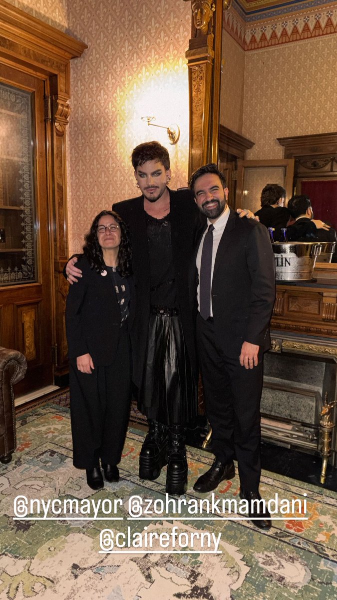 . <a href="/adamlambert/">ADAM LAMBERT</a> with New York Mayor Zohran Mamdani today! 🖤🖤