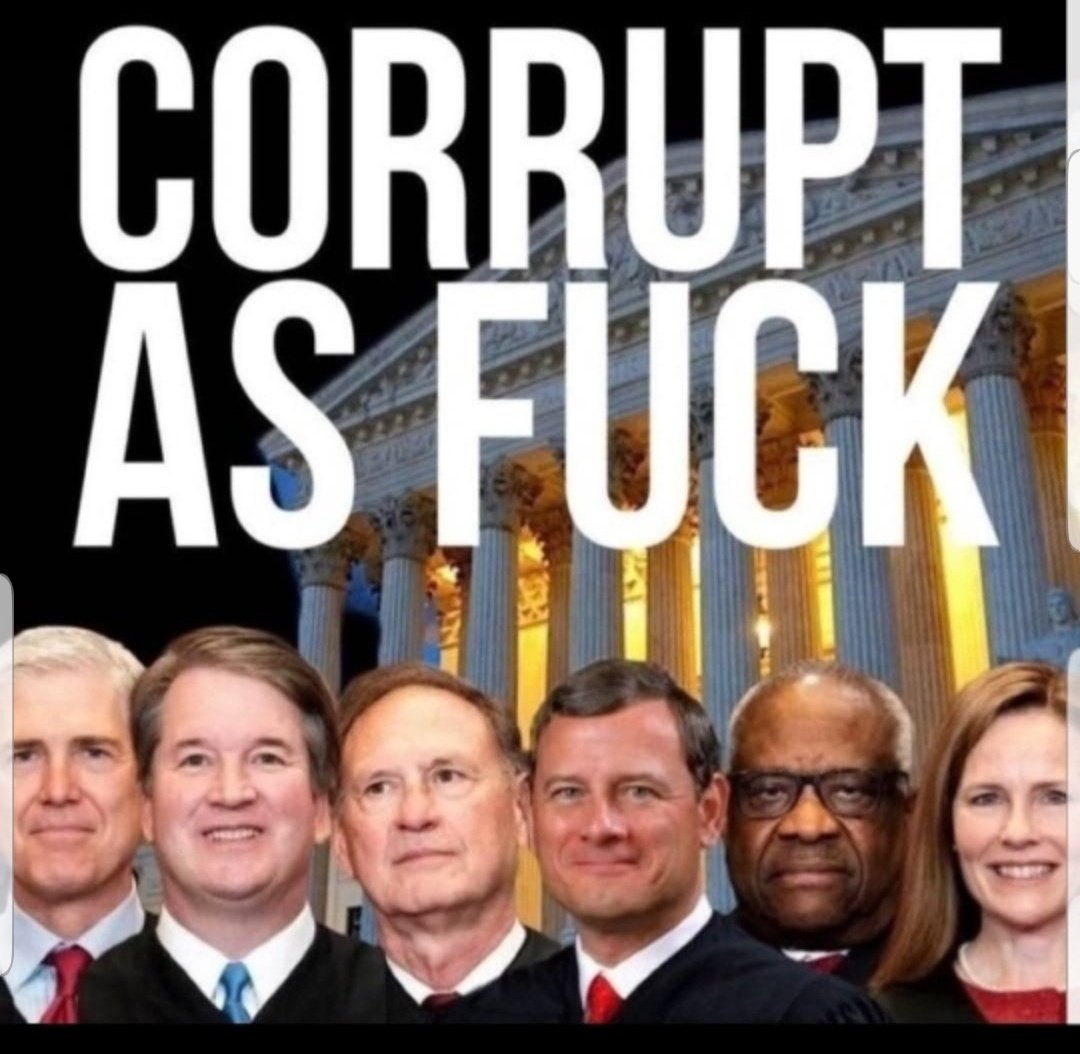 universenus's tweet image. With these corrupt Conservative bastards on #Supremecourt one holding their breath it'll b a futile exercise! These political hacks inspite of their oath to the US constitution they allowed a 34 time convicted felon remain on the ballot in Colorado for cheap political advantage.