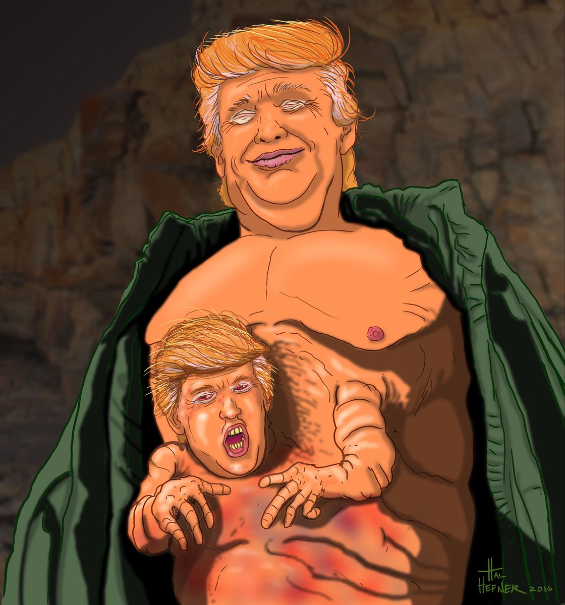 KlonnyPin_Gosch's tweet photo. They’ve got a whole assembly line of Trump clones in the ballroom basement, growing Kuato hybrid spawn in their stomachs while catatonic with tubes protruding from their orifices and steeped in cryo-juice inside Erlenmeyer Flasks like in The X-Files lol https://t.co/lWhQCs4Fuu