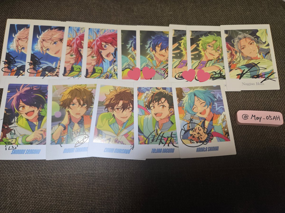 May_05AH's tweet photo. 【交換譲渡買取】あんスタ　ぱしゃっつ　10周年　あんさんぶるスターズ！！　P.A.shots!!

譲　画像参照

求　
特典　一彩、みか、凛月＞¥150/枚
10周年　一彩＞凛月＞みかor¥128/枚
💕の譲渡は無印より同数お迎えください。
特典は交換優先

郵送のみ
検索からでもお気軽にお声がけください https://t.co/kRswEeCGv0