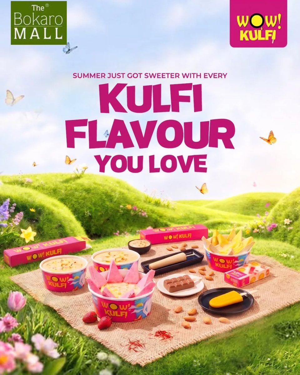bokaromall's tweet image. Make summer sweeter with our range of kulfis you’ll fall in love with.📷📷
Pick your favourite flavour and let the season chill.📷
Visit at Bokaro Mall Fod court
#BokaroMall #summerishere #wowkulfi #kulfi
(Kulfi, Indian Dessert, Frozen Dessert, Popsicle,Slice Kulfi)