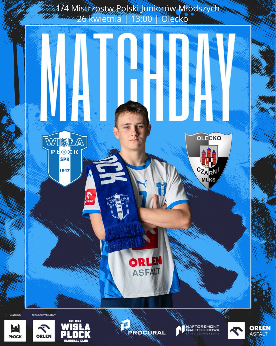 akademiaOWP's tweet photo. Dziś ostatni mecz 1/4 Mistrzostw Polski 💙🤍

Juniorzy młodsi zmierzą się z MLKS Czarni Olecko 👊
Do boju Nafciarze! 🔥 https://t.co/gSLbpnGnSB