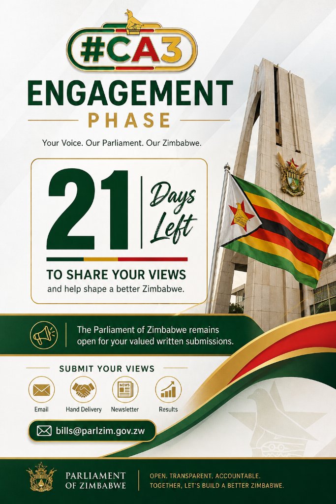 Brasko2500's tweet image. 21 days to go. Speak up. Be heard. 🇿🇼 

#CA3 #vision2030