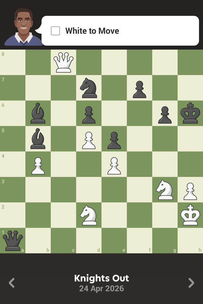 maheshjag's tweet image. A lovely puzzle, demonstrating how acting in concert can bring about a surprising end. 
Clue: well done, knights!
#chess #puzzle