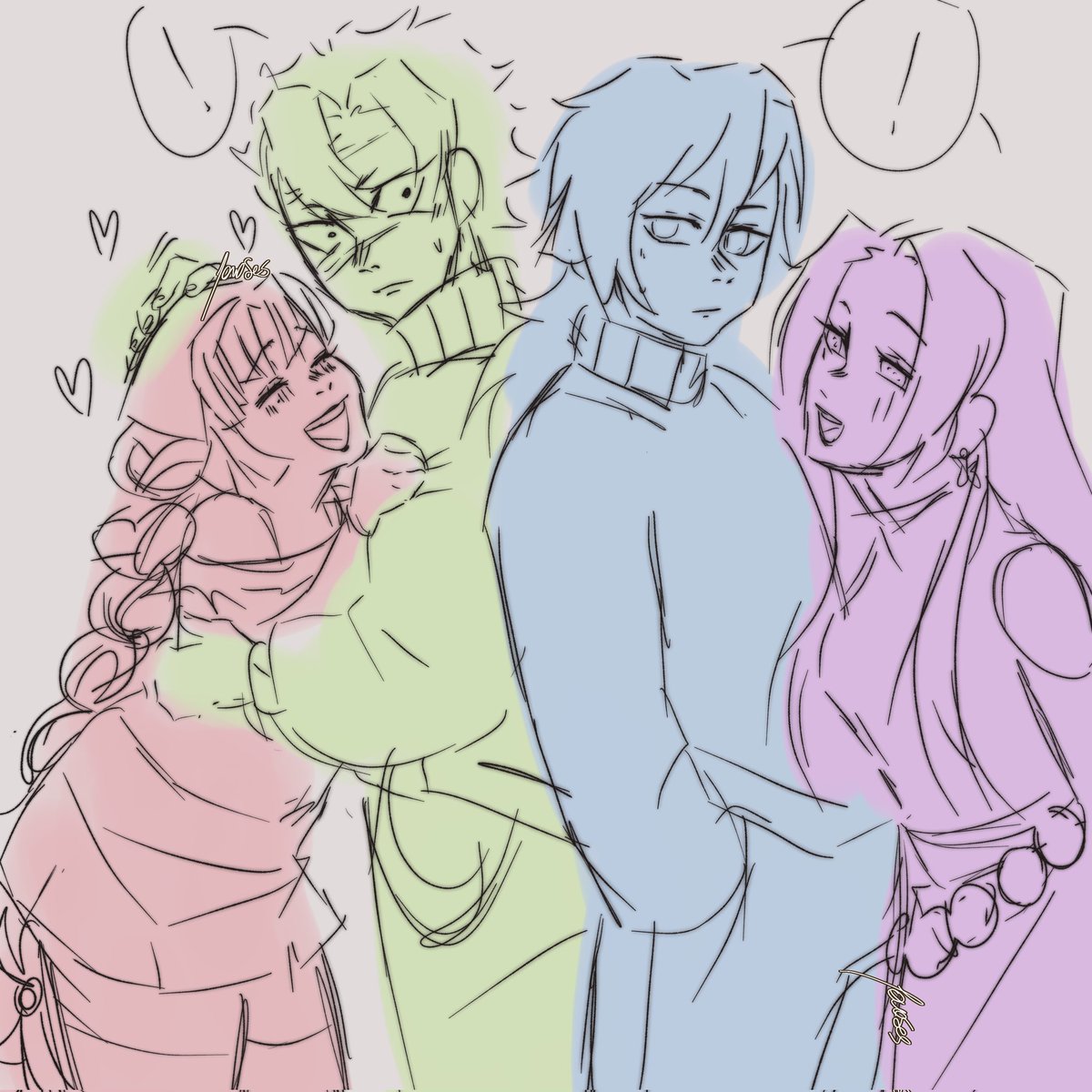 i think they should all kiss.