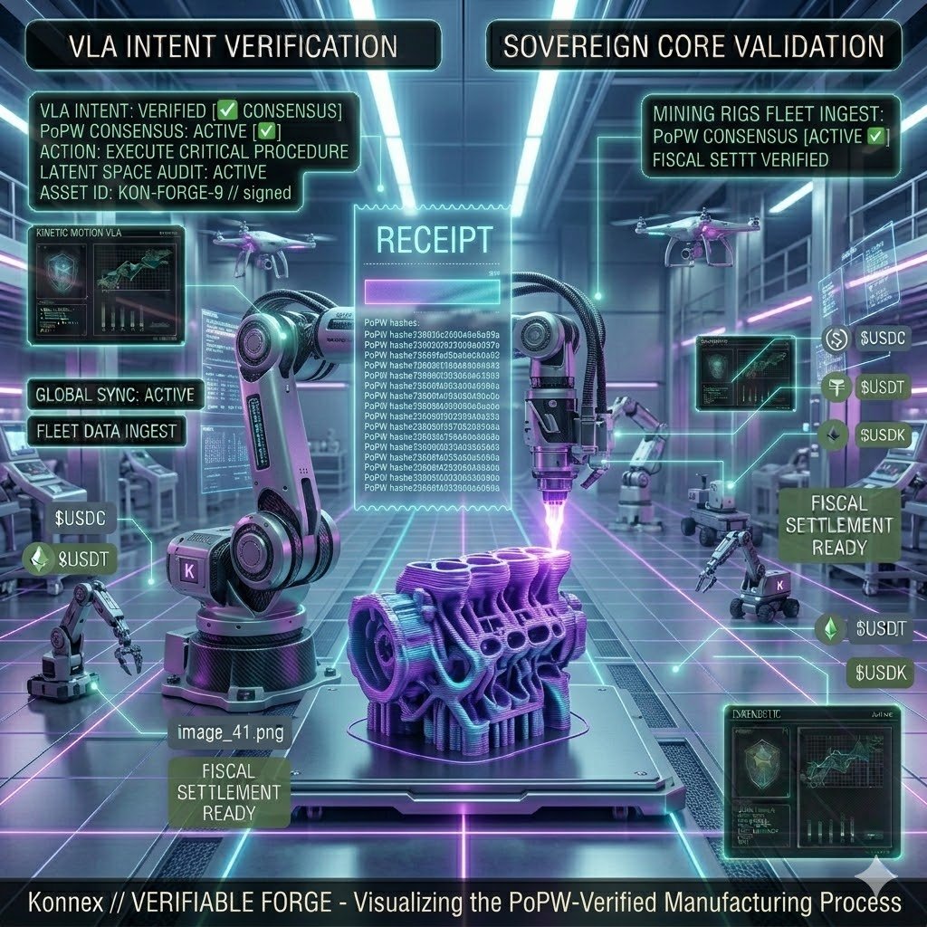 s66971961's tweet image. "The machine economy needs a source of truth. @konnex_world uses Ingest to bridge physical hardware with PoPW rewards. By auditing VLA intent, we transform every mechanical movement into a verifiable, liquid asset. The decentralized future is operational. 🦾⛓️ #Konnex #DePIN