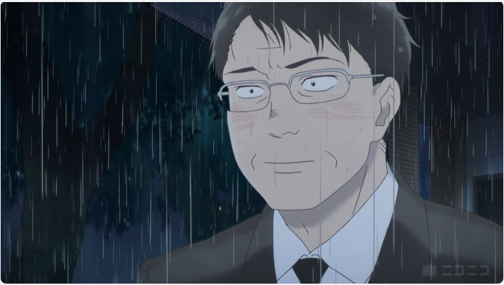 淡島百景アニメ2話、眼鏡のレンズの歪みをちゃんと描いていて良い。
これは妻の葬式の日に、妻と同じ年頃の弔問客を見かけては「この百合ラブレターをかつて妻に送ったのはあなたですか」と聞いてまわる旦那の図。
この旦那、探し当てたら何をしたかったんだろう。妻の良さを語ろうの会を開くのかな