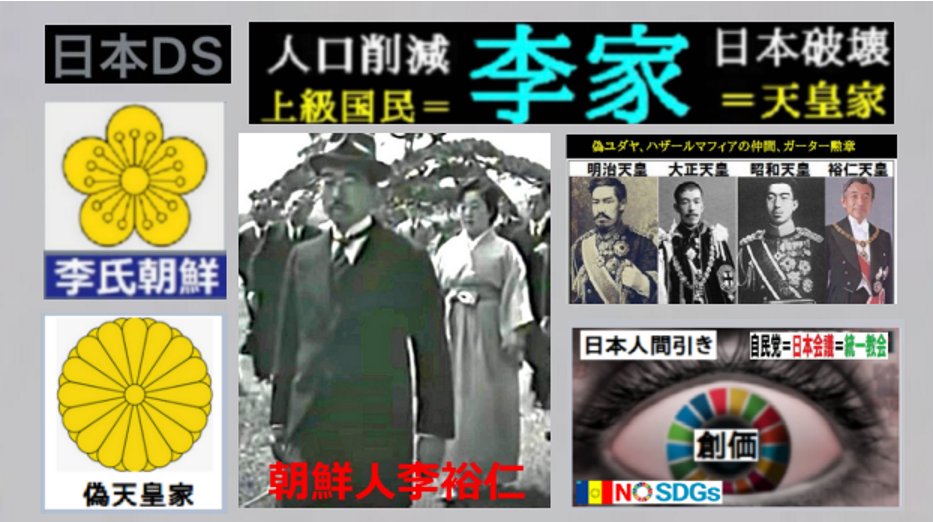 Hinomoto_Maruko's tweet image. 明治維新という国家転覆犯罪から続く日本政府こと朝鮮両班政府田布施システムで李家天皇の祭事をしてても無駄だよ。

不法移民等の総計7400万人全部の強制送還行使
NESARA/GESARA国際法強制送還の回避や拒否はできない。米国トランプ政権発表

#NESARA #GESARA
#不法移民強制送還
#在日支配終了