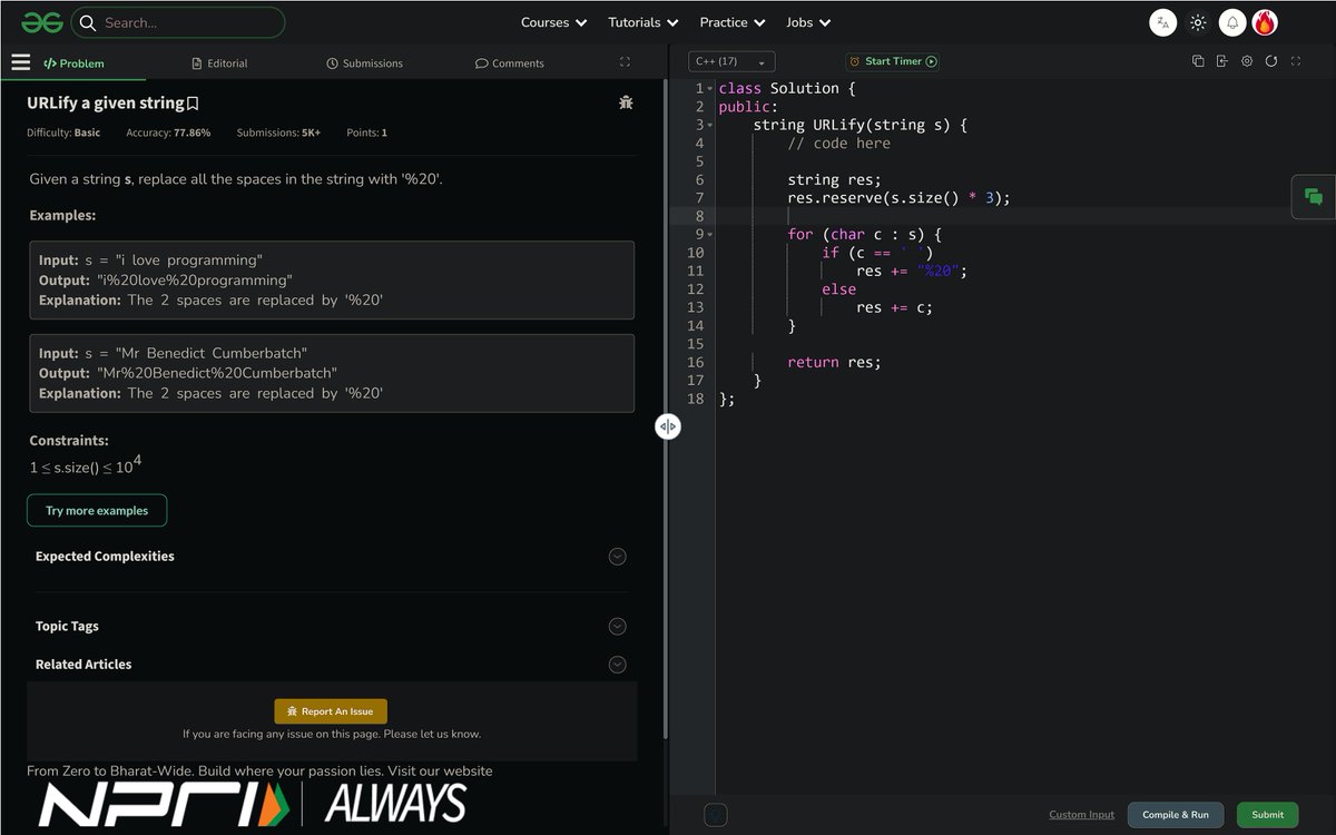 PankajB42550's tweet photo. 🚀 #Day72/60 – #geekstreak60

Solved: Common in 3 Sorted Arrays (GFG)

Used three-pointer traversal.

📊Complexity:
✓ O(M✕N) | O(1) 
✓ Handles duplicates
✓ Accepted

Powered by @GeeksforGeeks &amp; @NPCI_NPCI 

#60DaysPOTD #geekstreak60 #npci #DSA #Arrays #ThreePointers #DAY89/90 https://t.co/ZzbainXDKO