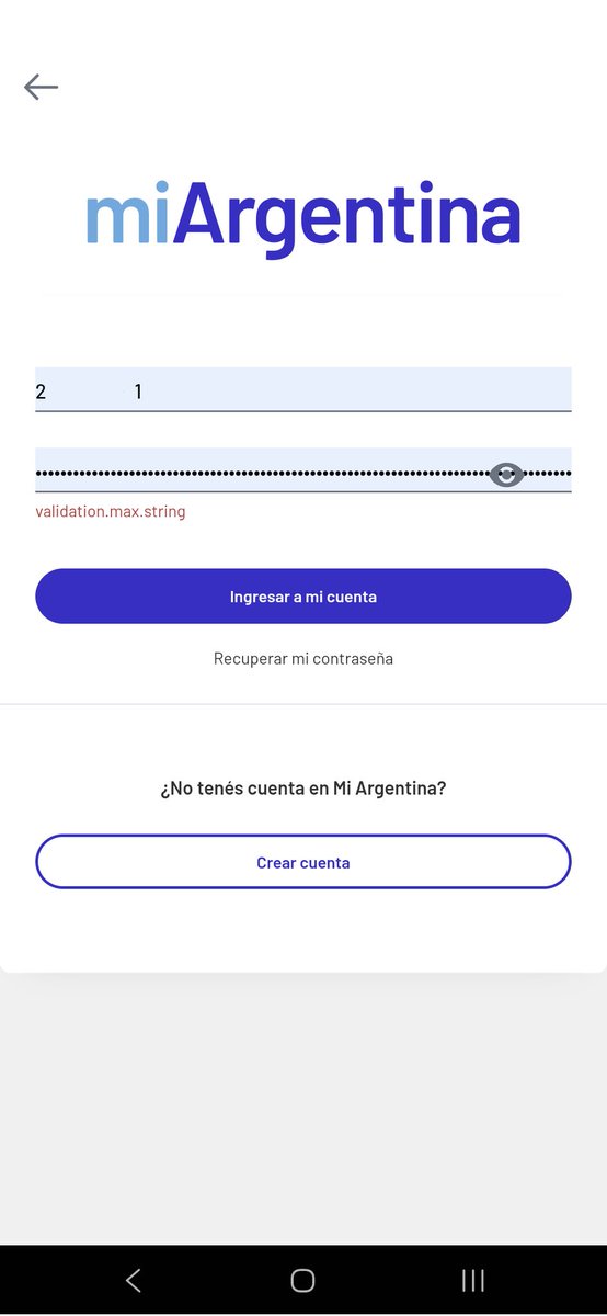 Fermoto5HD's tweet photo. "Y si usás el CUD digital para el bondi?"
Queriendo usar el CUD digital no me deja loguear por, escuchá bien, "validation.max.string" (cantidad MÁXIMA de caracteres para la contraseña).
Le puse 128.

Por eso uso el certificado físico.

@MiArgentinaApp https://t.co/1mEjmNctc9