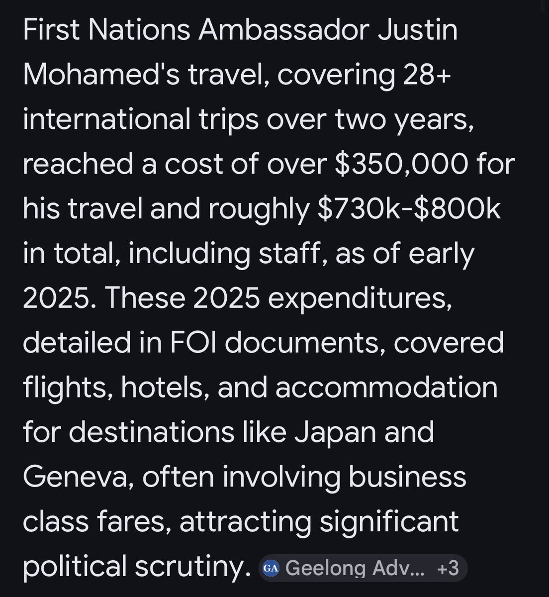 littlemykonos's tweet image. Justin Mohamed makes $8333 dollars a week to be the First Nations Ambassador and STILL charged the tax payer eight hundred thousand dollars on travel expenses.
