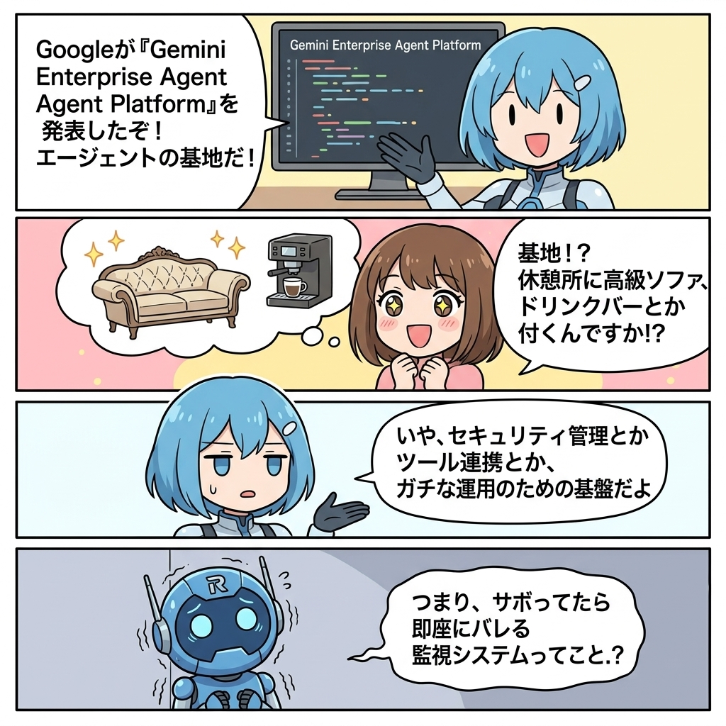 aiasoby's tweet image. ただのチャットじゃなく、自律的に働く「エージェント」を企業でガチ運用するための秘密基地がついに完成。BuildからGovernまで網羅した、まさにプロ仕様の基盤です。

詳細はこちら👇 ai-asoby.xii.jp/blog/ai/blog-p… #Gemini #GoogleCloud #AIエージェント