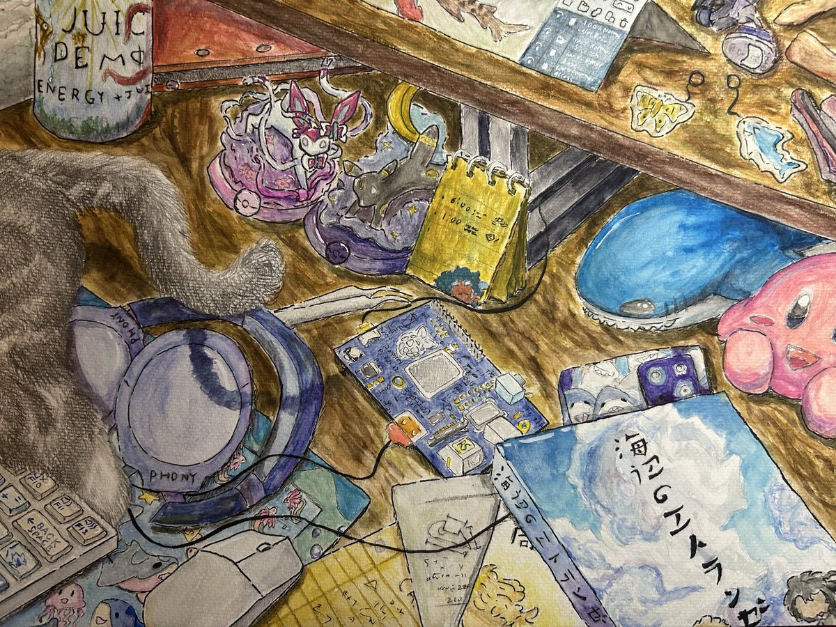 Zharkie_s's tweet image. How many sharks can you spot?

Also painting’s kinda fun ngl
#shark #art #watercolor