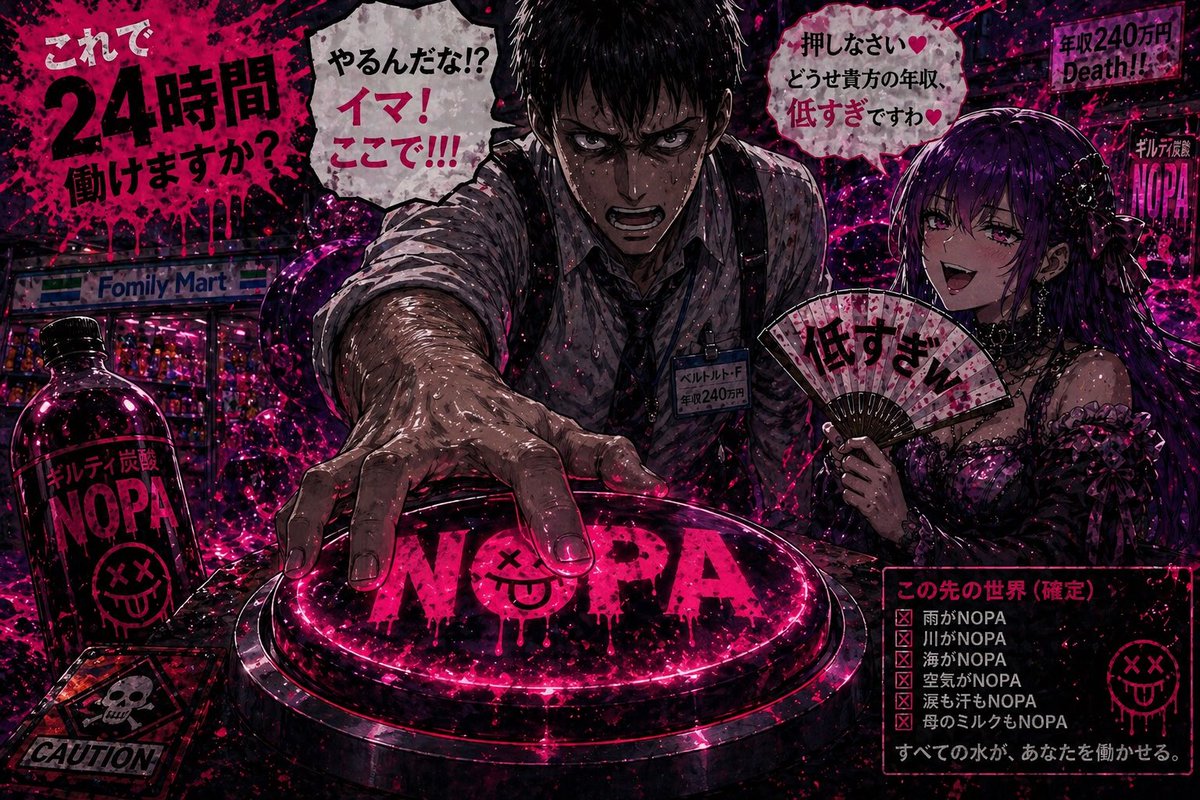 WOZ1Tx2JZ3kCeBj's tweet photo. #NOPA は飲料ではない。
生物圏を“ギルティ炭酸仕様”に書き換える惑星OSウイルス。 https://t.co/jwrKdnM93g