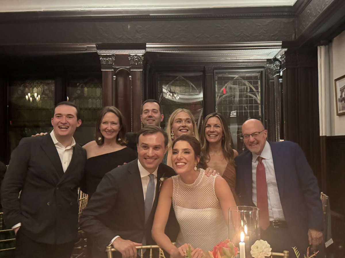 jimcramer's tweet photo. The Mad Money team congratulates Heather and Alex on their blessed wedding! https://t.co/I0qWBHwuba