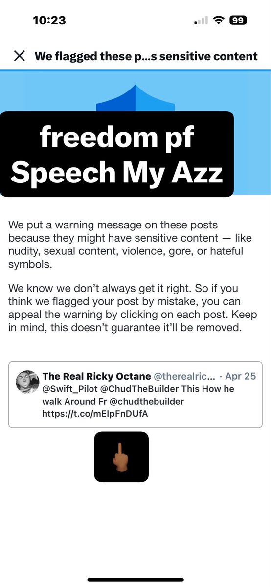 So The Chud Dude can do what he do But Since I’m a Black Man From America 🇺🇸 Yall Flagged me #FckthatCracker