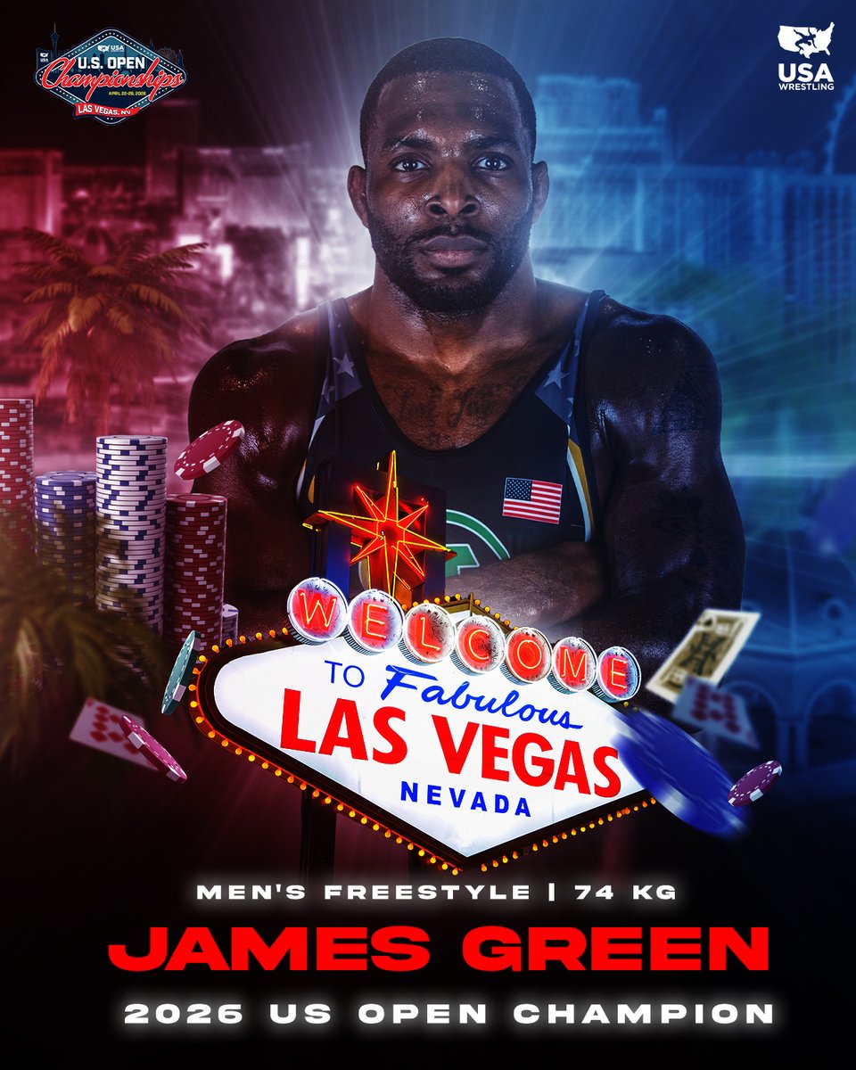 USAWrestling's tweet image. Senior MFS 74 kg Finals - James Green (Nebraska WTC/Titan Mercury WC) dec. Kannon Webster (New York/Illinois RTC), 5-3 #USOpen2026
